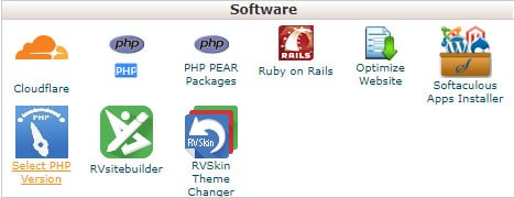 Icon to select PHP version