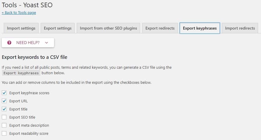tools import and export