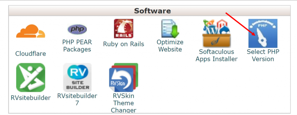 cPanel Select PHP Version