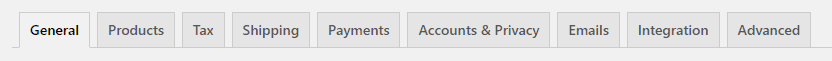 WooCommerce settings tabs