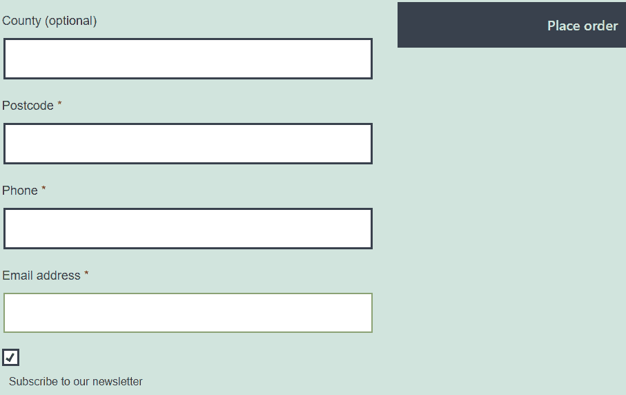 WooCommerce checkout form with email list optin