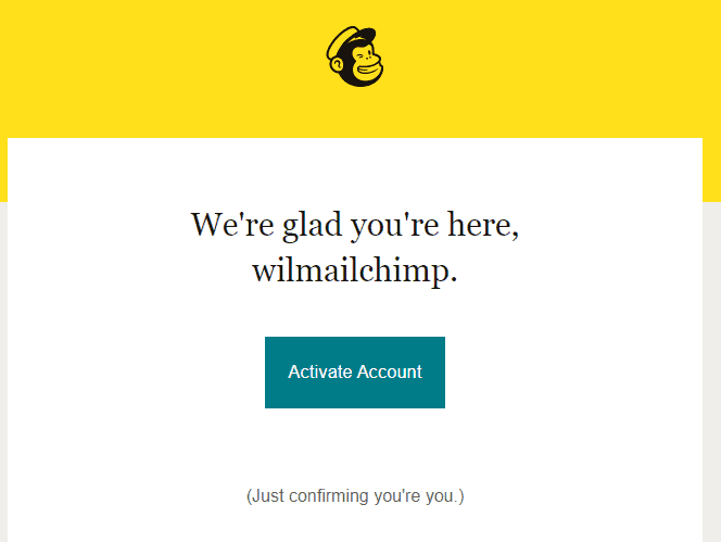 Mailchimp Activate Account