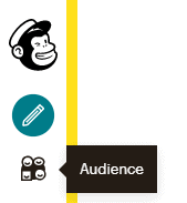 mailchimp create audience from sidebar menu.