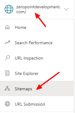 bing webmaster tools navigation bar