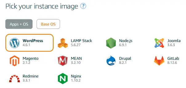 amazon lightsail pick instance