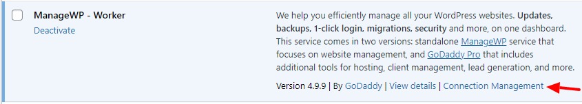 managewp worder connection
