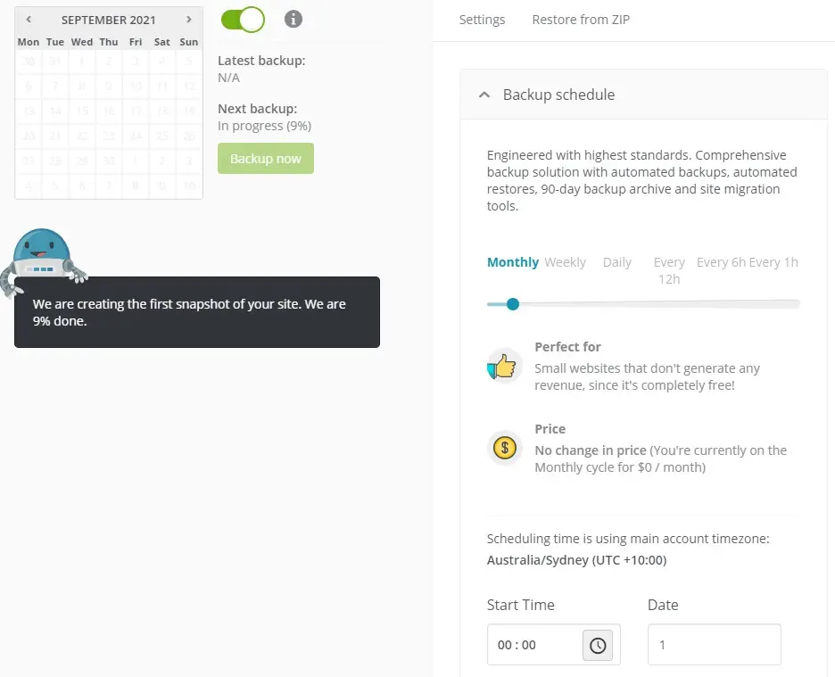 managewp dashboard backups