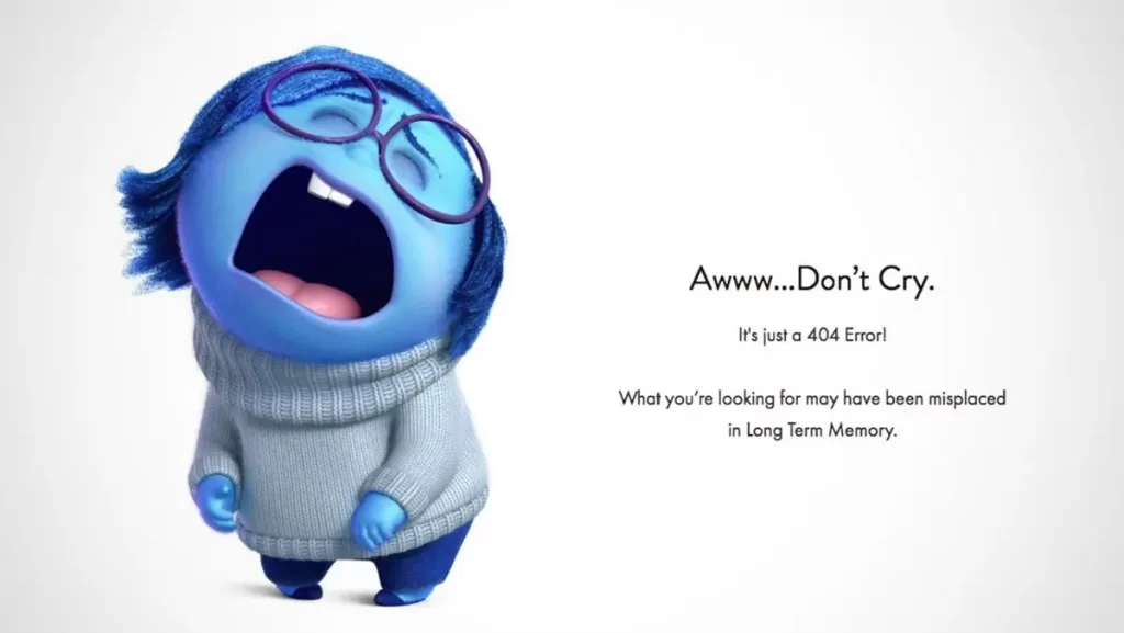 Pixar 404 page