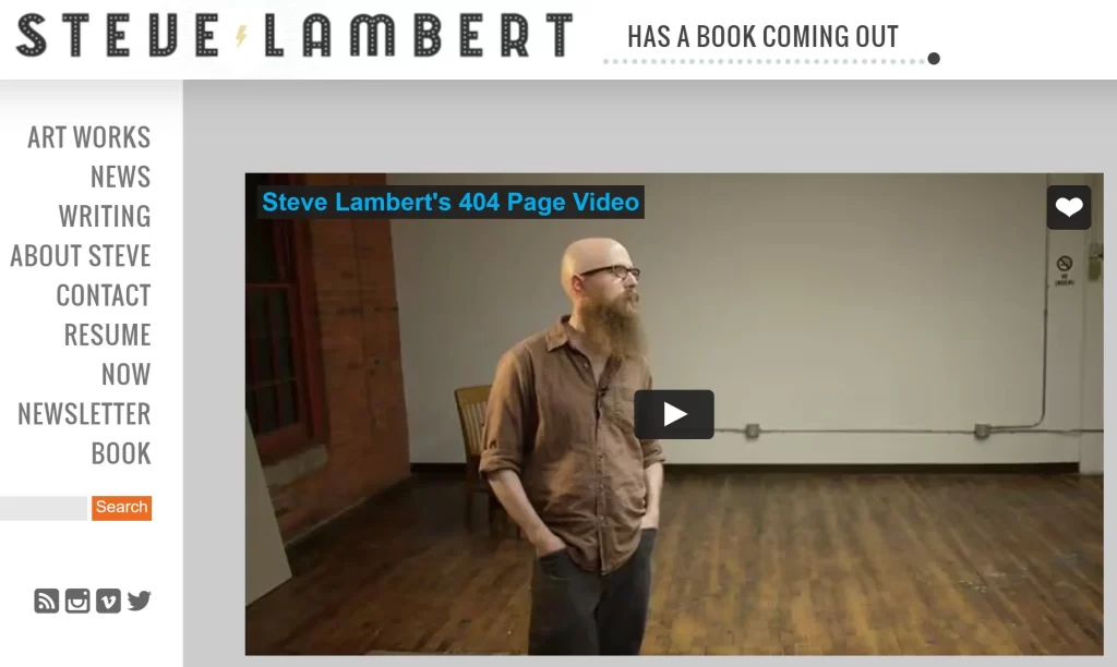 Steve Lambert's 404 page