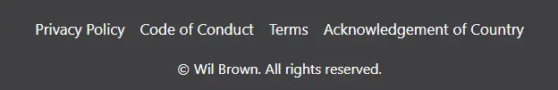 WilBrown.com website footer