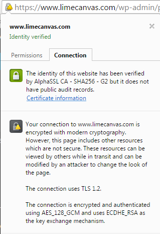 Connection is secure but some content on the page isnt