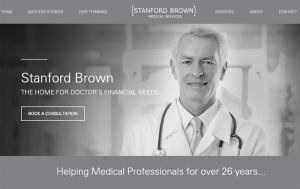 Homepage with smiling doctor