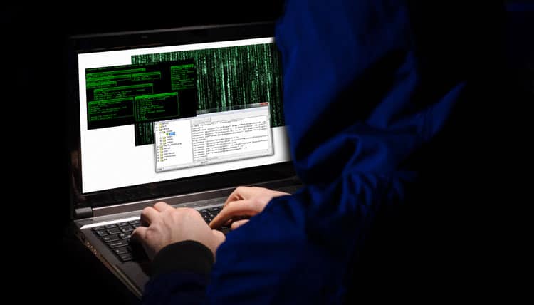 Hacker at a laptop