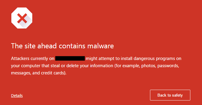 Google Red Malware Banner