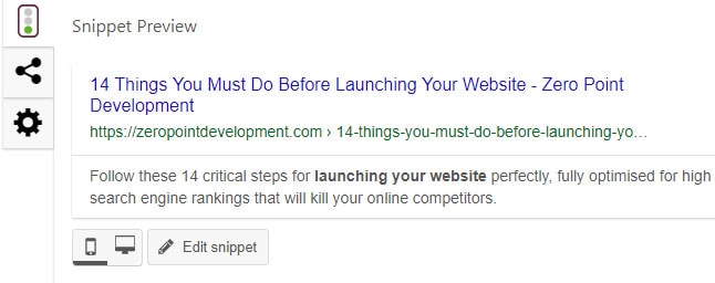 Yoast SEO Snippet Preview