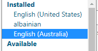 New WordPress language "Albanian" available in Site Language dropdown