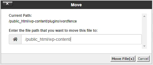 move to wp-content folder