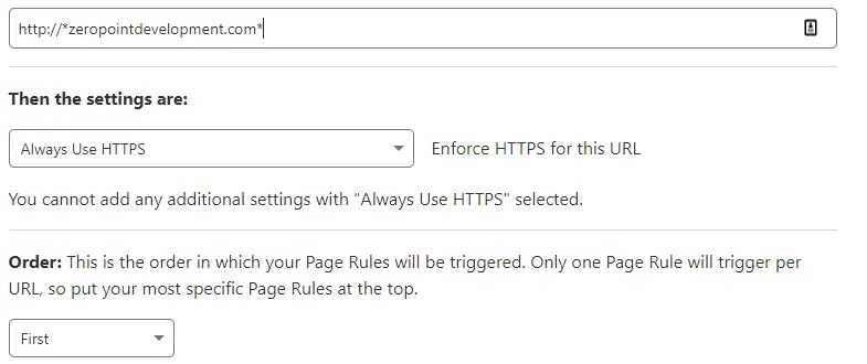 use HTTPS page rule