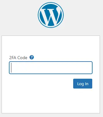 WordPress login with 2FA enabled