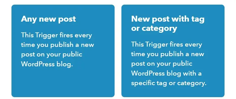 IFTTT WordPress triggers