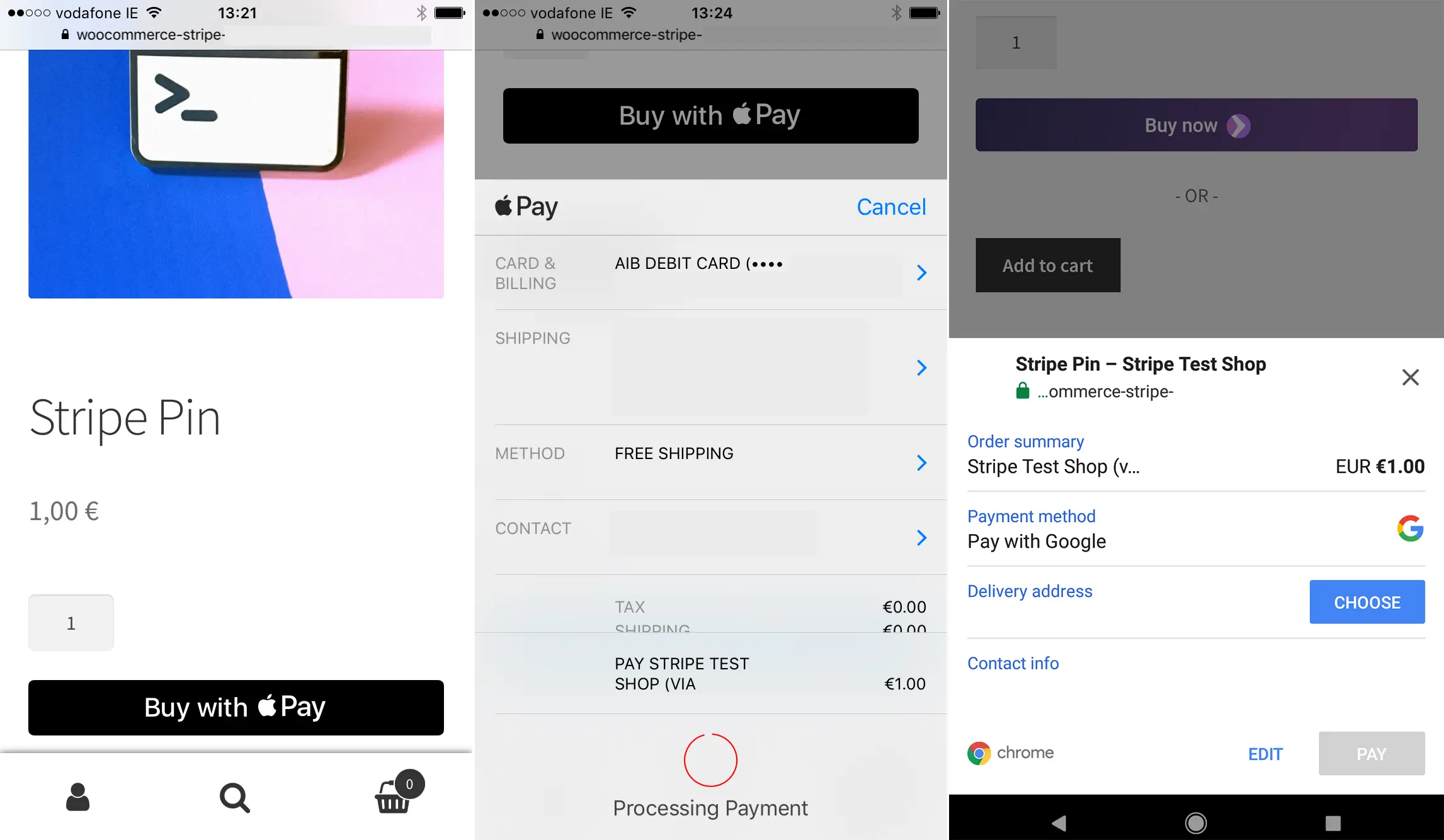 Stripe mobile payments screens