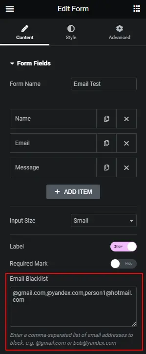 Email Blocklist for Elementor Forms WordPress Plugin